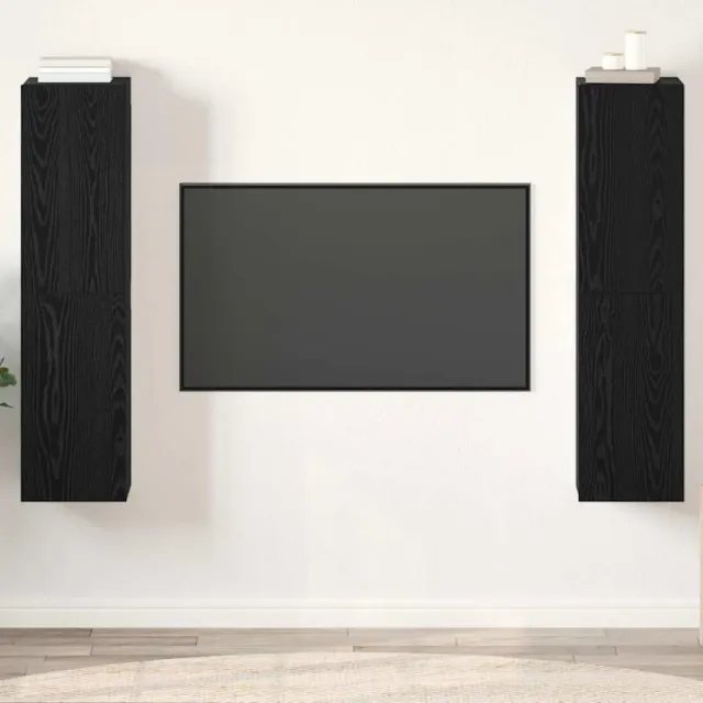 vidaXL Tv-meubelset 4 st Zwart Eiken, foto 2