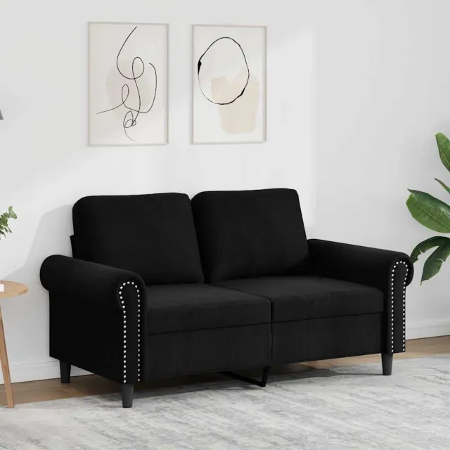 vidaXL Tweezitsbank 120 cm fluweel zwart