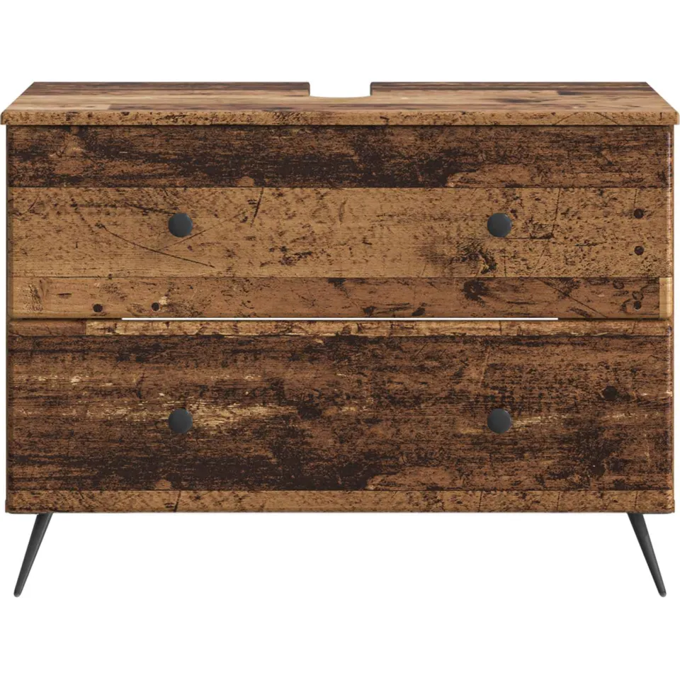 vidaXL Badkamer wastafelkast BREDA Oud hout 82 x 41 x 59 cm bruin, foto 4
