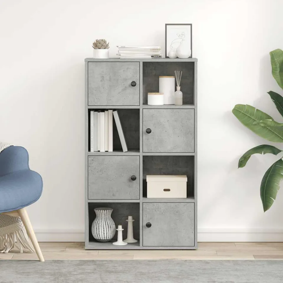 vidaXL Boekenkast 60x24x101,5 cm bewerkt hout betongrijs grijs, foto 2