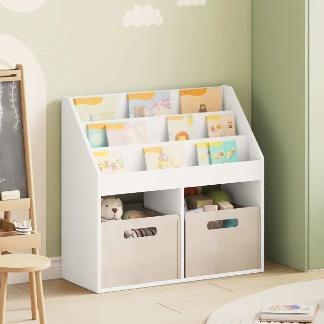 vidaXL Kinderen Boekenkast Wit 72,5 x 29,5 x 69 cm Bewerkt hout, foto 2