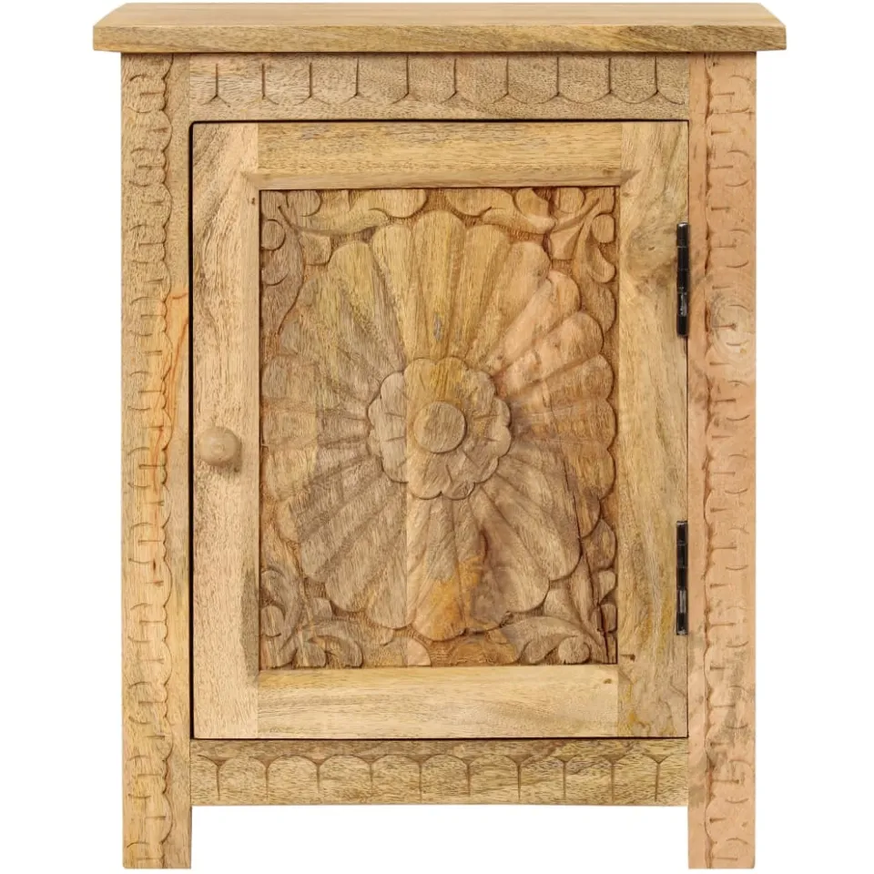 vidaXL Nachtkastje 40x30x50 cm massief mangohout bruin, foto 2