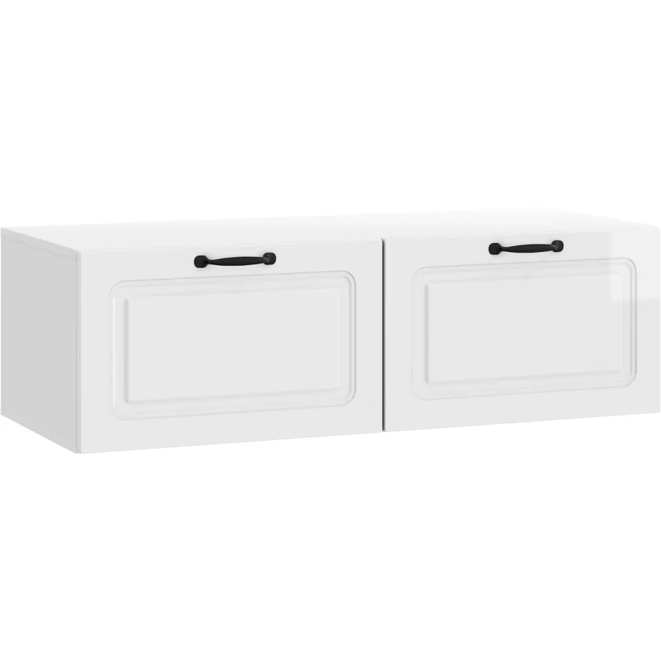 vidaXL Wandbeugel TV-kast Hoogglans Wit 98 x 41 x 30 cm Bewerkt hout, foto 3