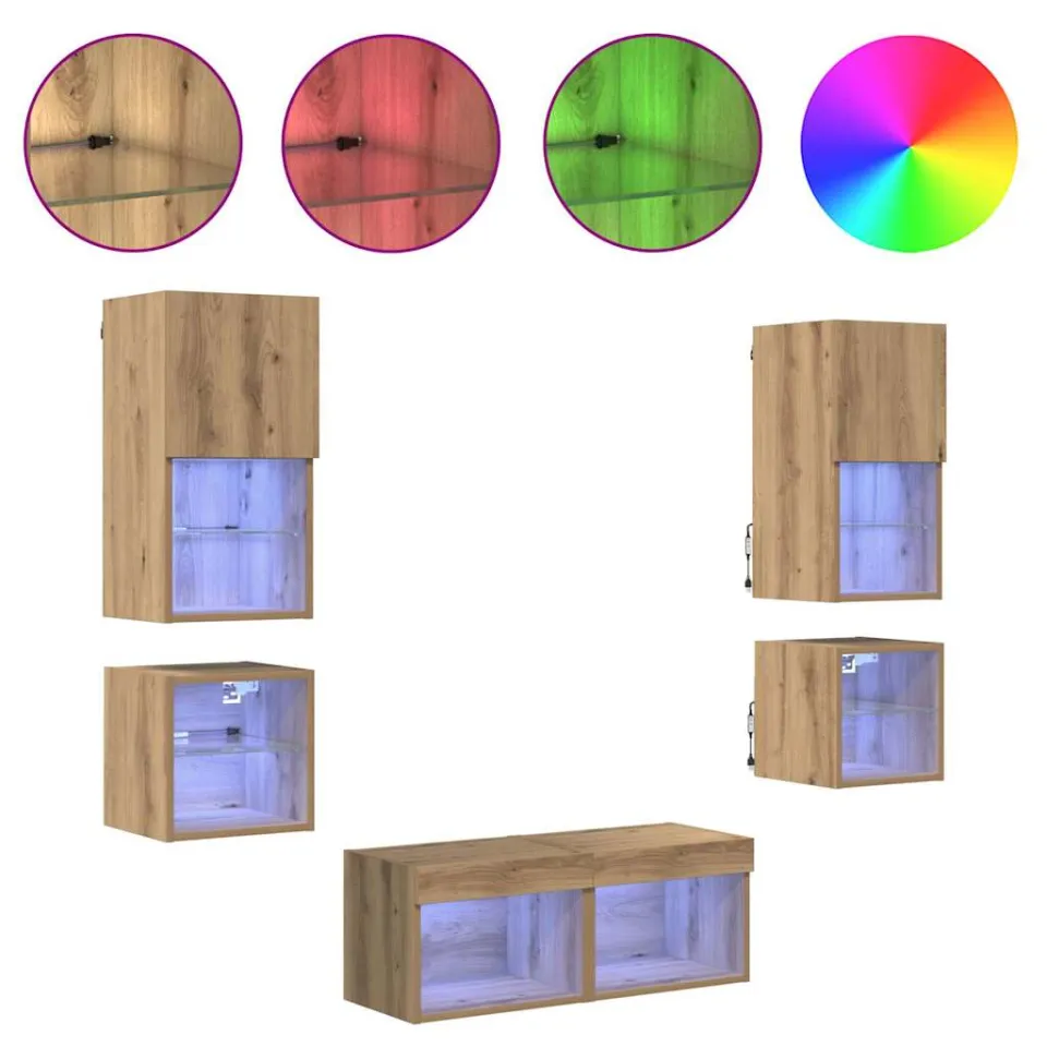 vidaXL TV Wandmeubels 8 st 30,5 x 30 x 60 cm Artisan Eiken, foto 4