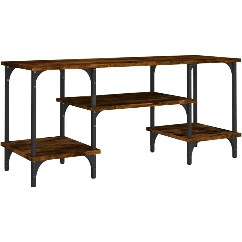 vidaXL Tv-meubel 102x35x45,5 cm bewerkt hout gerookt eikenkleurig Bruin