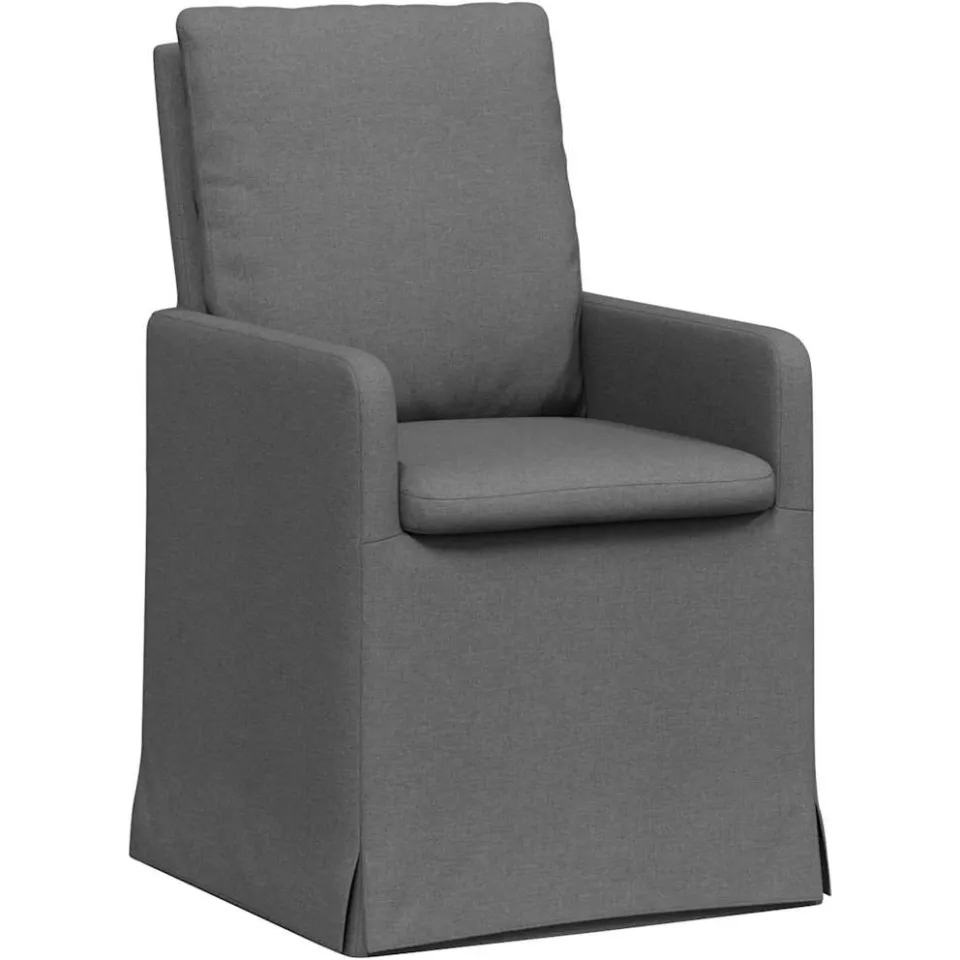 vidaXL Eettafelstoelen 2 st Stof Donkergrijs 57 x 67 x 98 cm grijs, foto 4