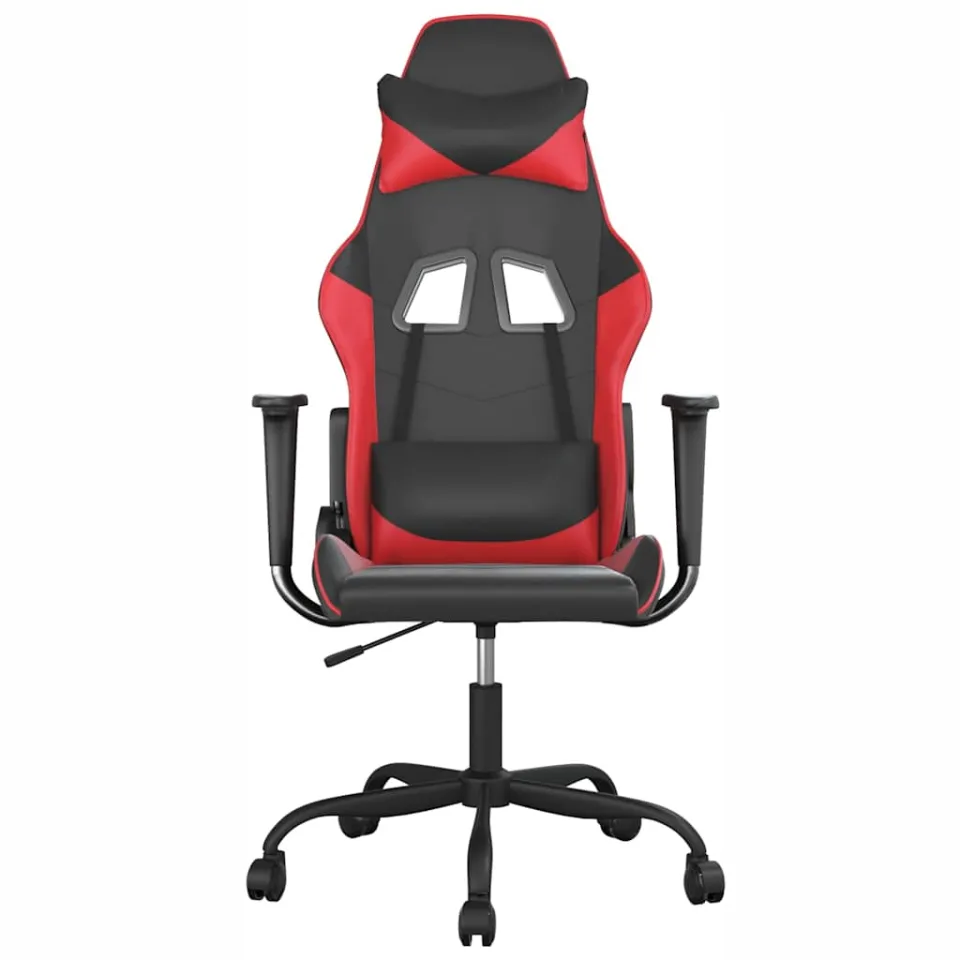 vidaXL Massage gamestoel kunstleer zwart en rood