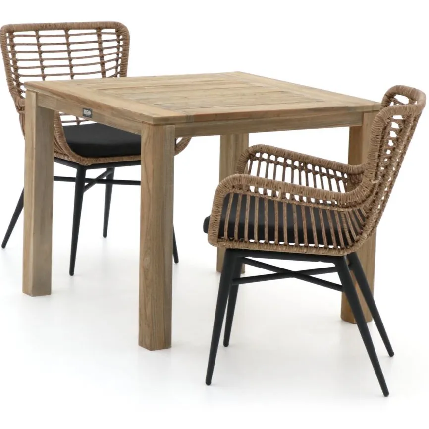 Intenso Furniture Intenso Asti/ROUGH-S 90cm dining tuinset 3-delig bruin, foto 5