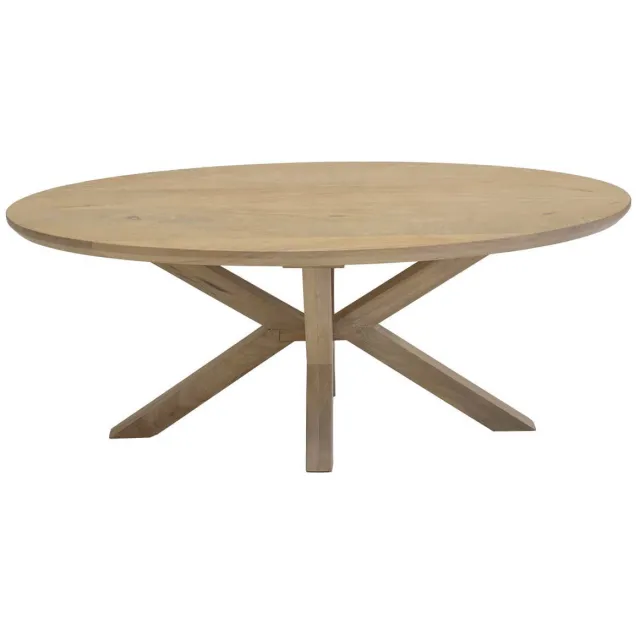Giga Meubel Salontafel Onno Ovaal - Mangohout - Naturel - 120x60x47cm