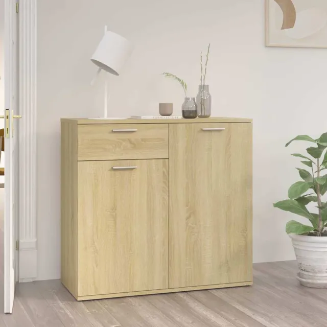 vidaXL Dressoir 80x36x75 cm bewerkt hout sonoma eikenkleurig Bruin