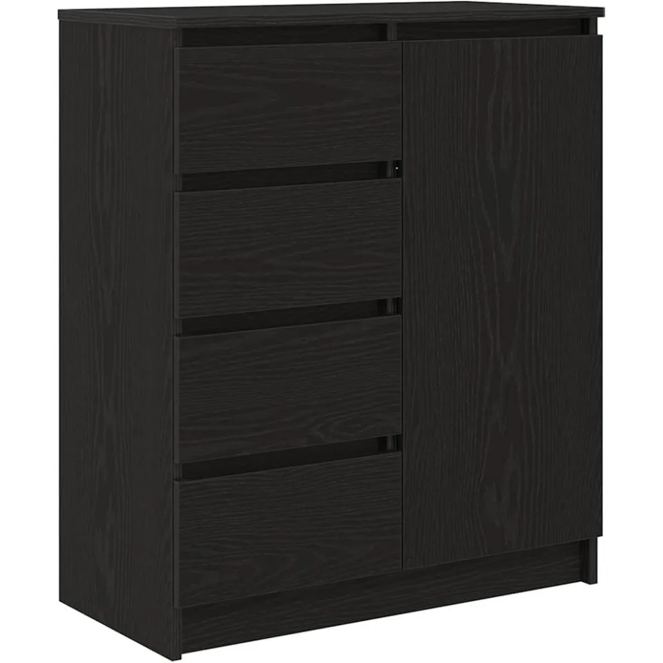vidaXL Dressoir met lades 71x35x84 cm spaanplaat zwart eikenkleurig