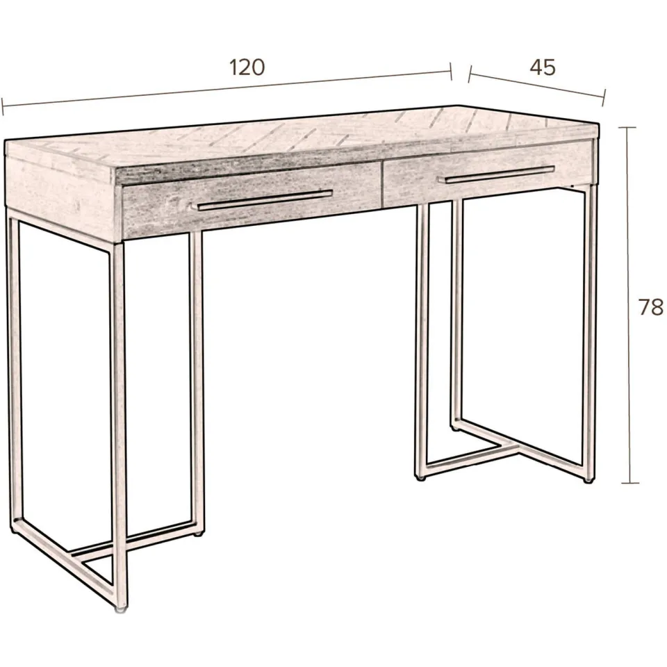 Dutchbone bureau Class bruin, foto 2