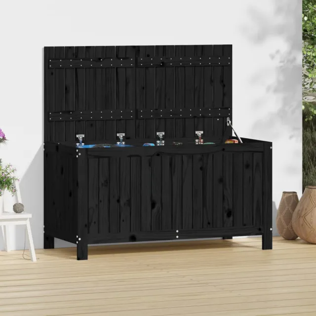 vidaXL Tuinbox 121x55x64 cm massief grenenhout zwart, foto 2
