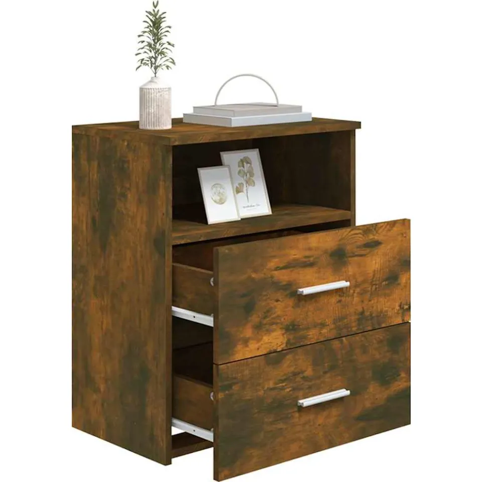 vidaXL Nachtkastjes 2 st 50x32x60 cm gerookt eikenkleurig Bruin