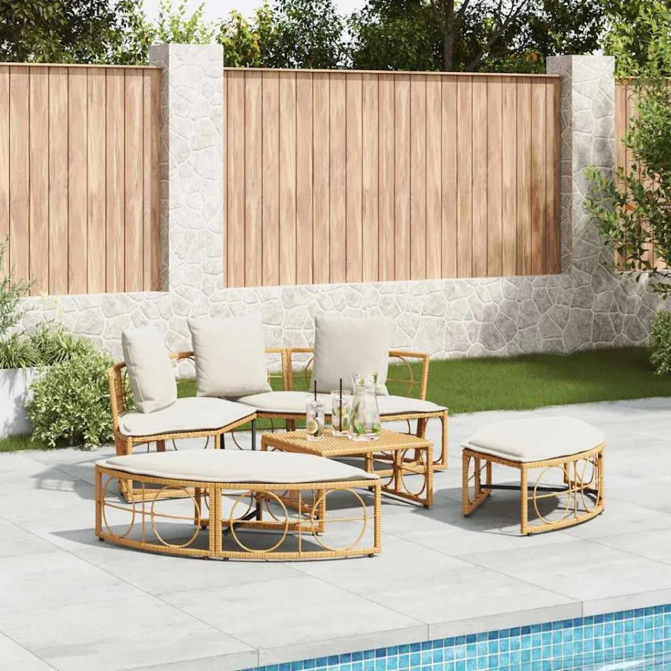 vidaXL Loungebed voor buiten zonder luifel poly rattan bruin, foto 3