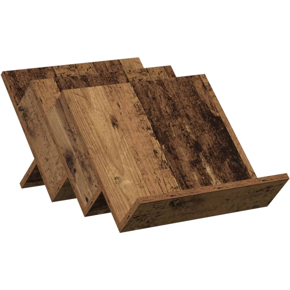vidaXL Tijdschrift Rek Oudhout 53 x 40 x 28,5 cm Bewerkt hout bruin, foto 3
