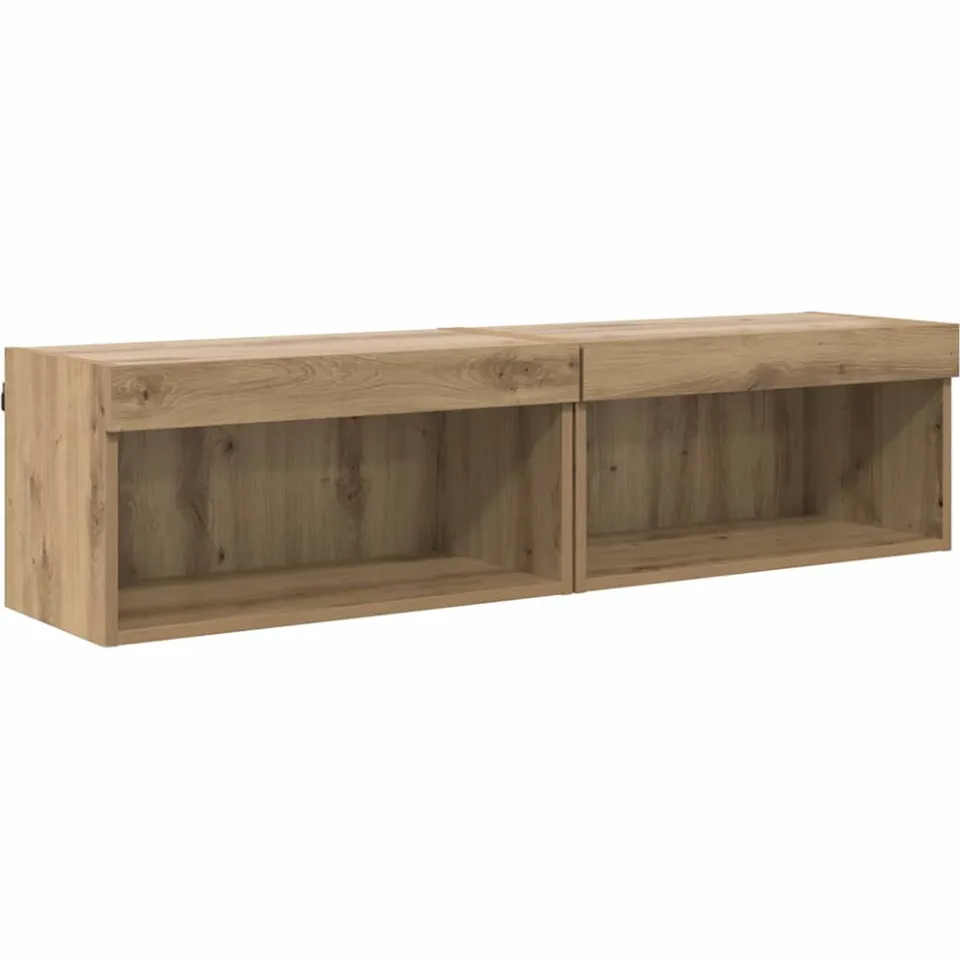 vidaXL Tv-meubelset 2 st Artisan Eiken Bewerkt hout, foto 3