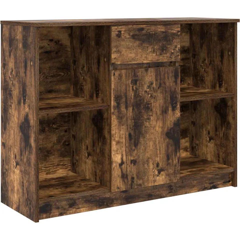 vidaXL Dressoir met lade 101x35x76 cm spaanplaat gerookt eikenkleurig Bruin