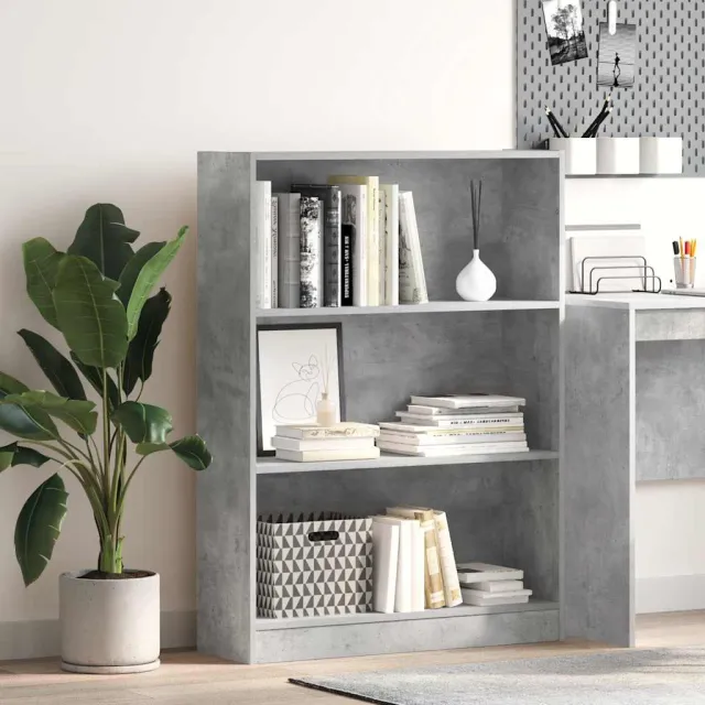 vidaXL Boekenkast 80x24x109 cm bewerkt hout betongrijs