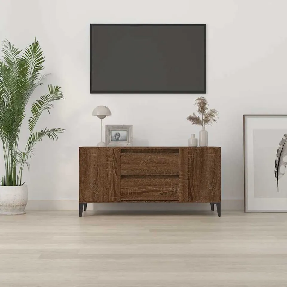 vidaXL Tv-meubel 102x44,5x50 cm bewerkt hout bruin eikenkleur, foto 3