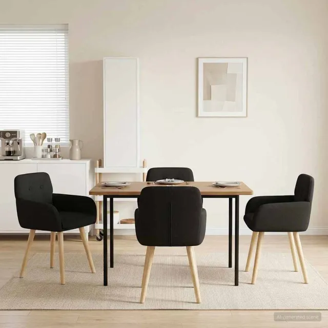 vidaXL Eettafelstoelen 4 st Bouclé Zwart 59 x 56,5 x 85 cm