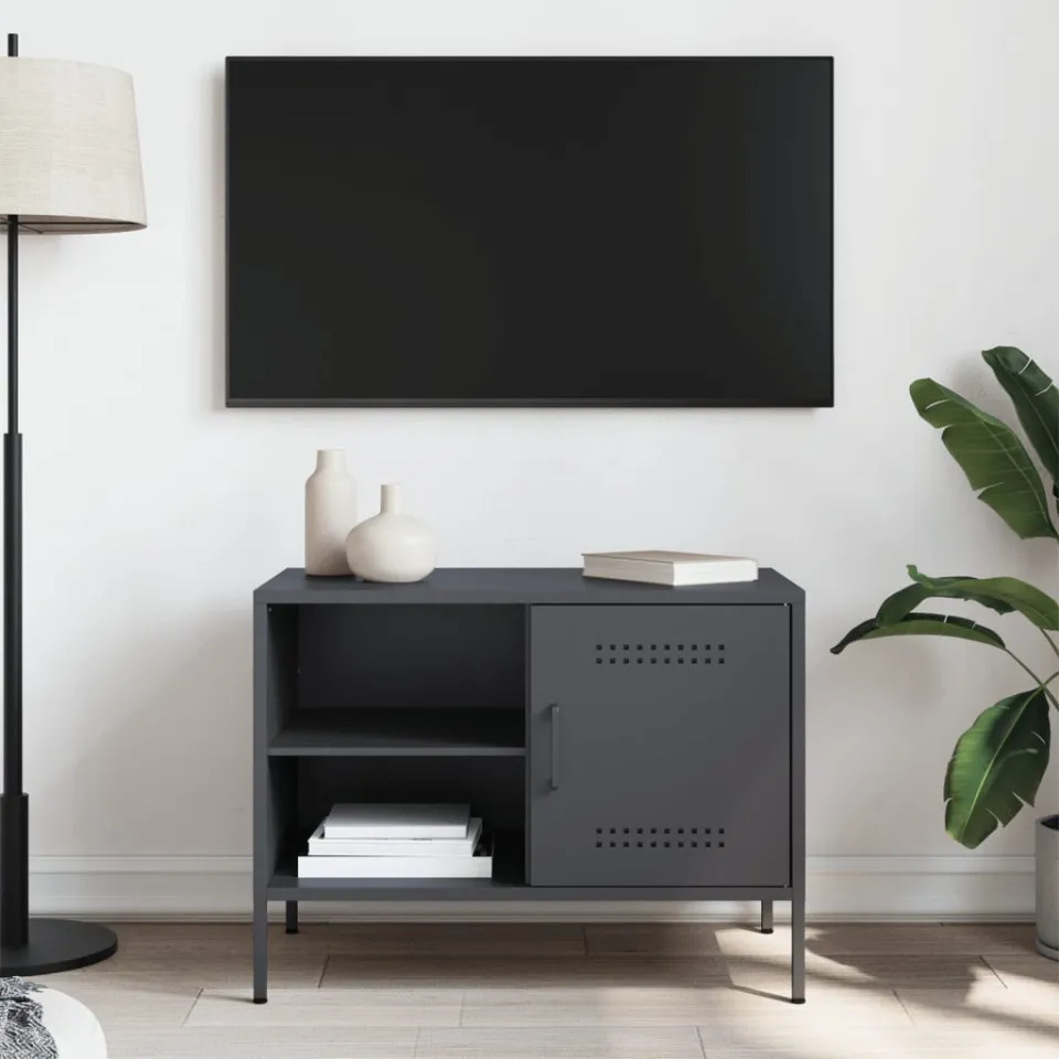 vidaXL Tv-meubel 68x39x50,5 cm staal antracietkleurig, foto 2