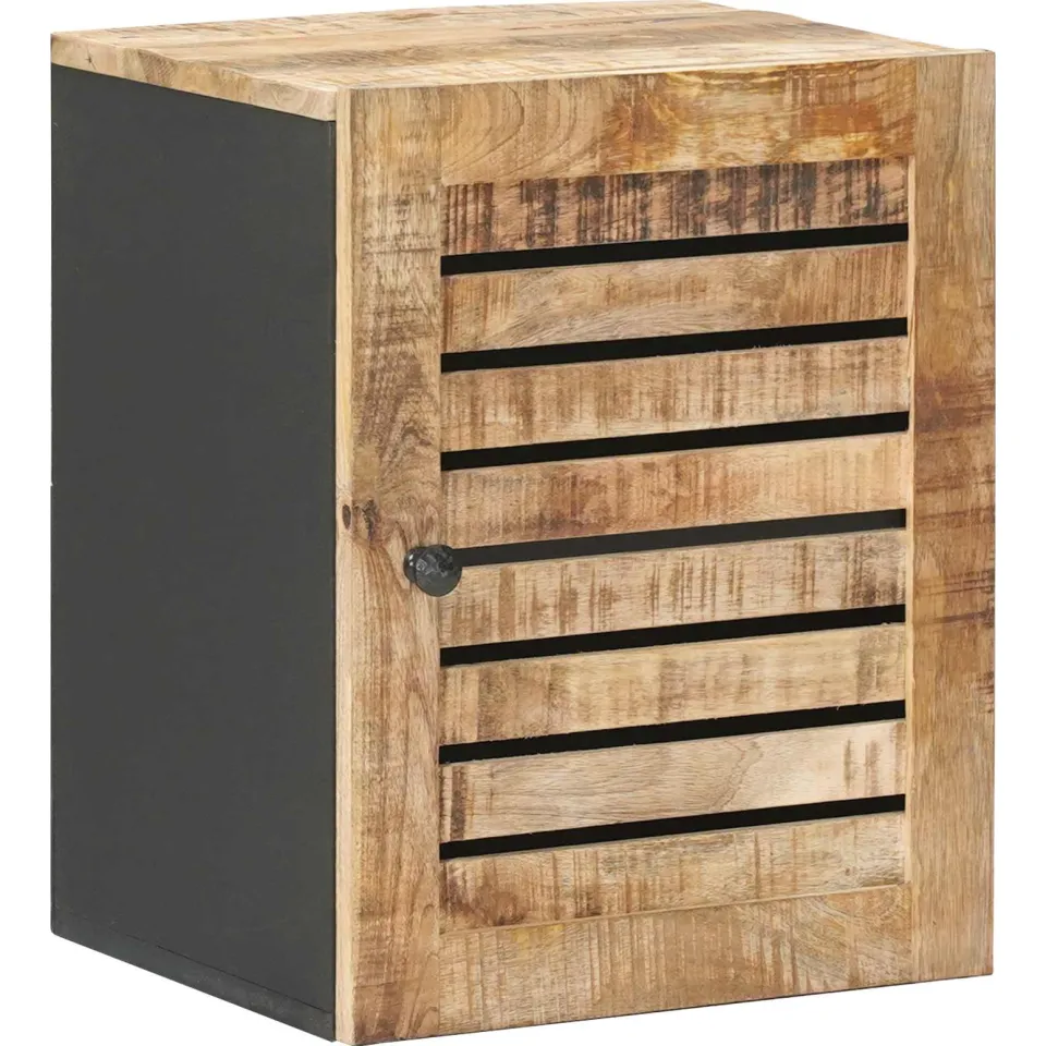 vidaXL Hangkast Bruin en zwart 38 x 33,5 x 48 cm Massief Mango Hout, foto 3