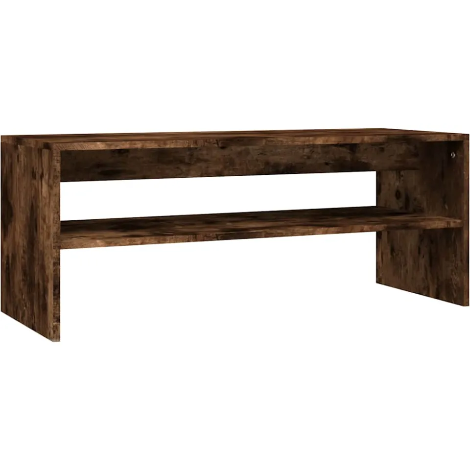 vidaXL Salontafel 100x40x40 cm bewerkt hout gerookt eikenkleurig, foto 3