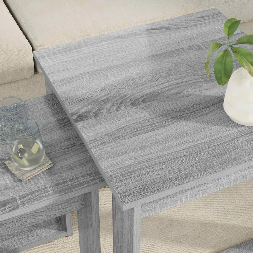 vidaXL Koffietafel Set 2 st Grijs Sonoma 50 x 52 x 42 cm Bewerkt hout, foto 4