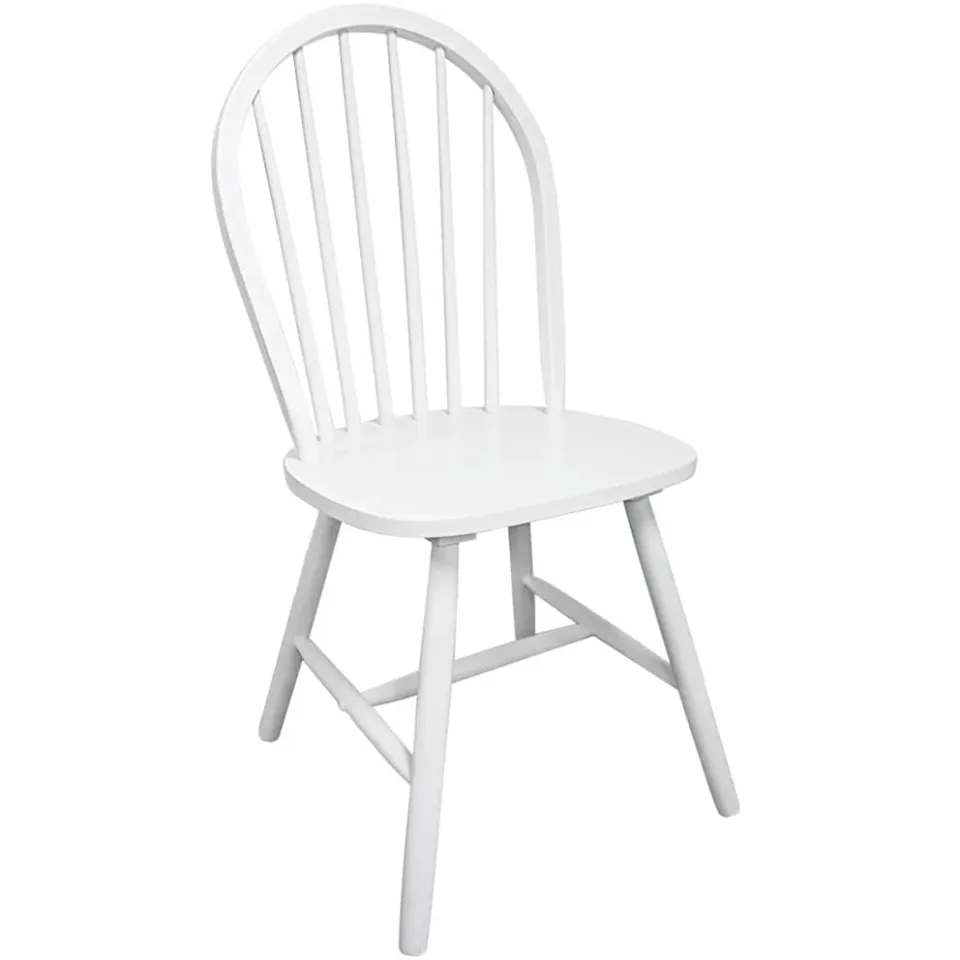 vidaXL Eetkamerstoelen 4 st massief rubberwood wit, foto 4