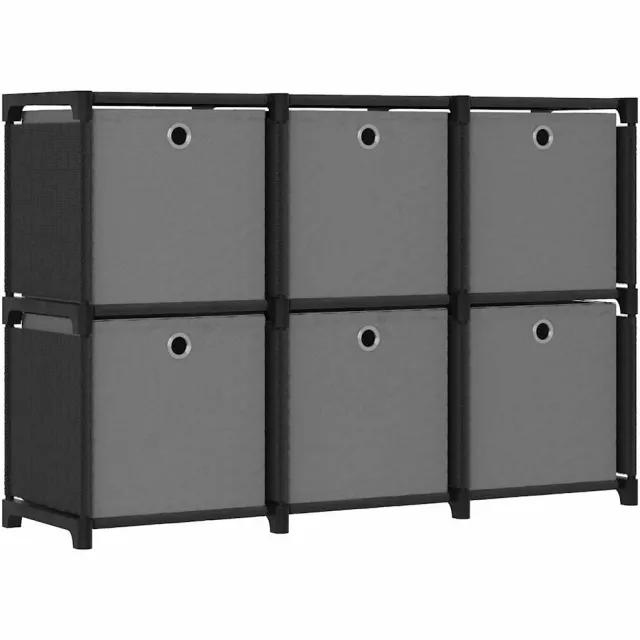 vidaXL Kast met 6 vakken met boxen 103x30x72,5 cm stof zwart