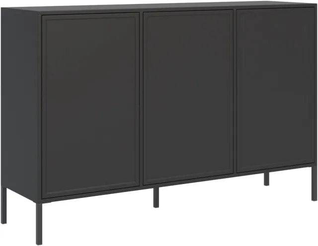 Selsey Velveto - Dressoir met 3 deuren, Zwart, 150 cm