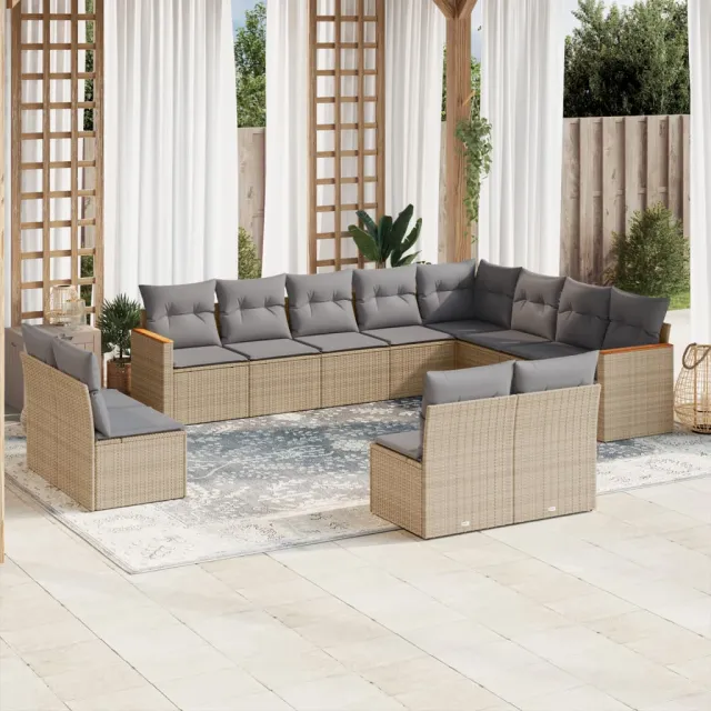 vidaXL Patio Sofa Set 13-zits Gemengd beige, foto 2