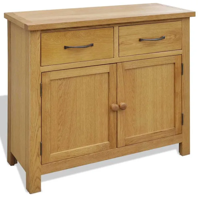 vidaXL Dressoir 90x33,5x83 cm massief eikenhout Bruin