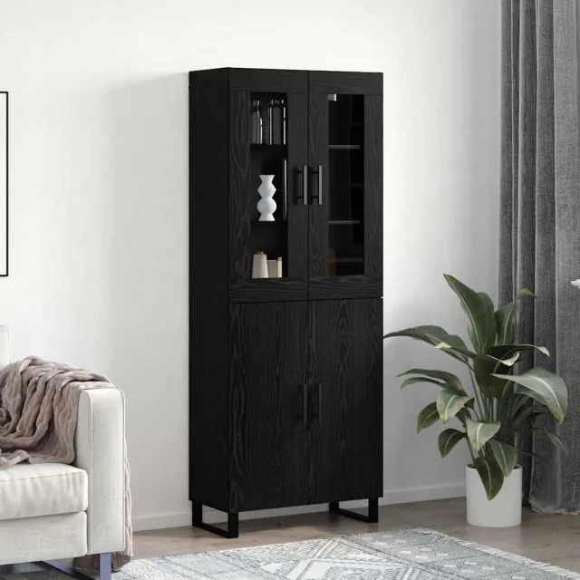 vidaXL Hoge kast 2 st Zwart eiken 69,5 x 34 x 180 cm Bewerkt hout, foto 2