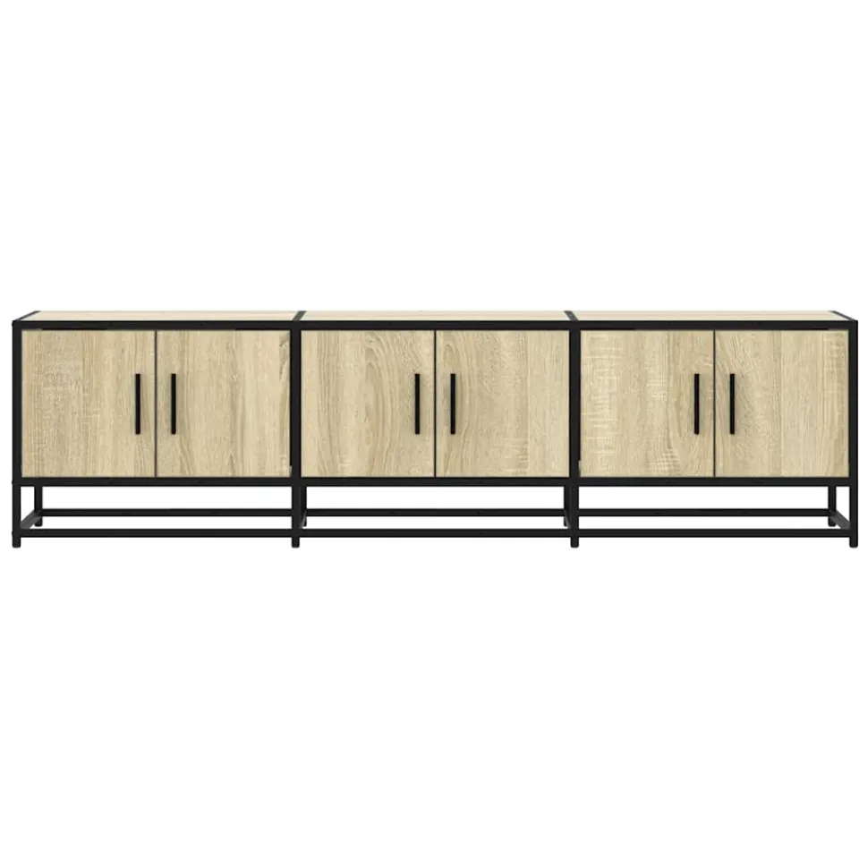 vidaXL Tv-meubel 150x35x41 cm bewerkt hout metaal sonoma eikenkleurig, foto 4