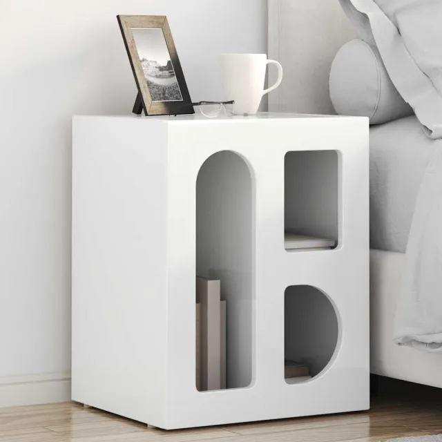 vidaXL Nachtkastje ELST Hoogglans wit 40 x 35 x 50 cm Bewerkt hout