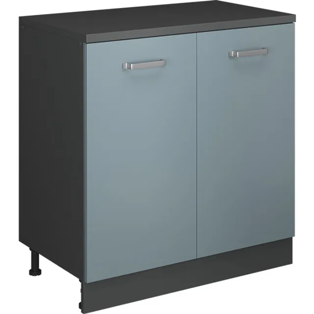 Vicco Keukenkast voor schuine wand R-Line, Blauw-grijs, 80 cm zonder schuine kant met 2 deuren Blauw-grijs/Antraciet