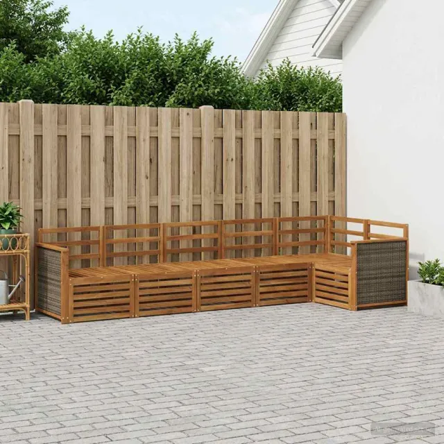 vidaXL Buiten bankenset 6 st 6-zits Naturel Massief Acaciahout