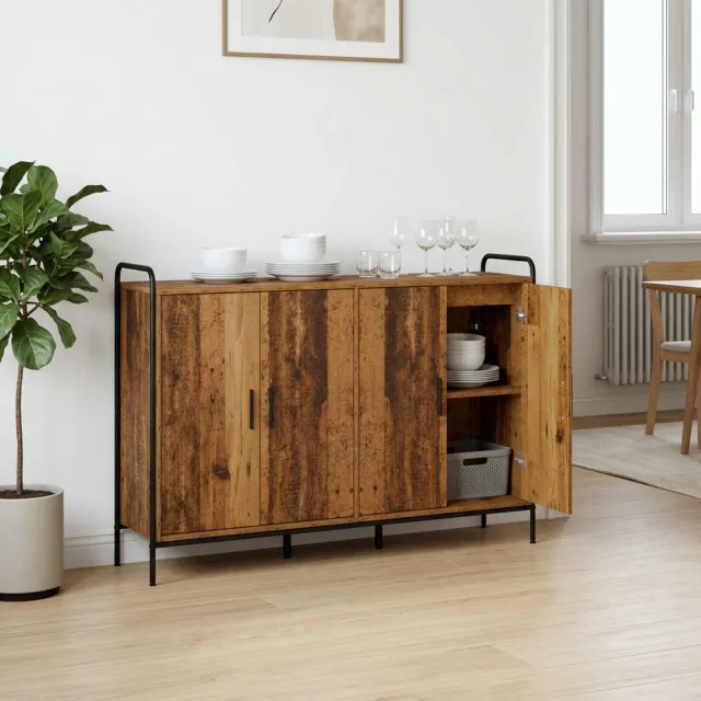 vidaXL Dressoir Oud hout 97 x 33 x 81 cm Bewerkt hout Bruin
