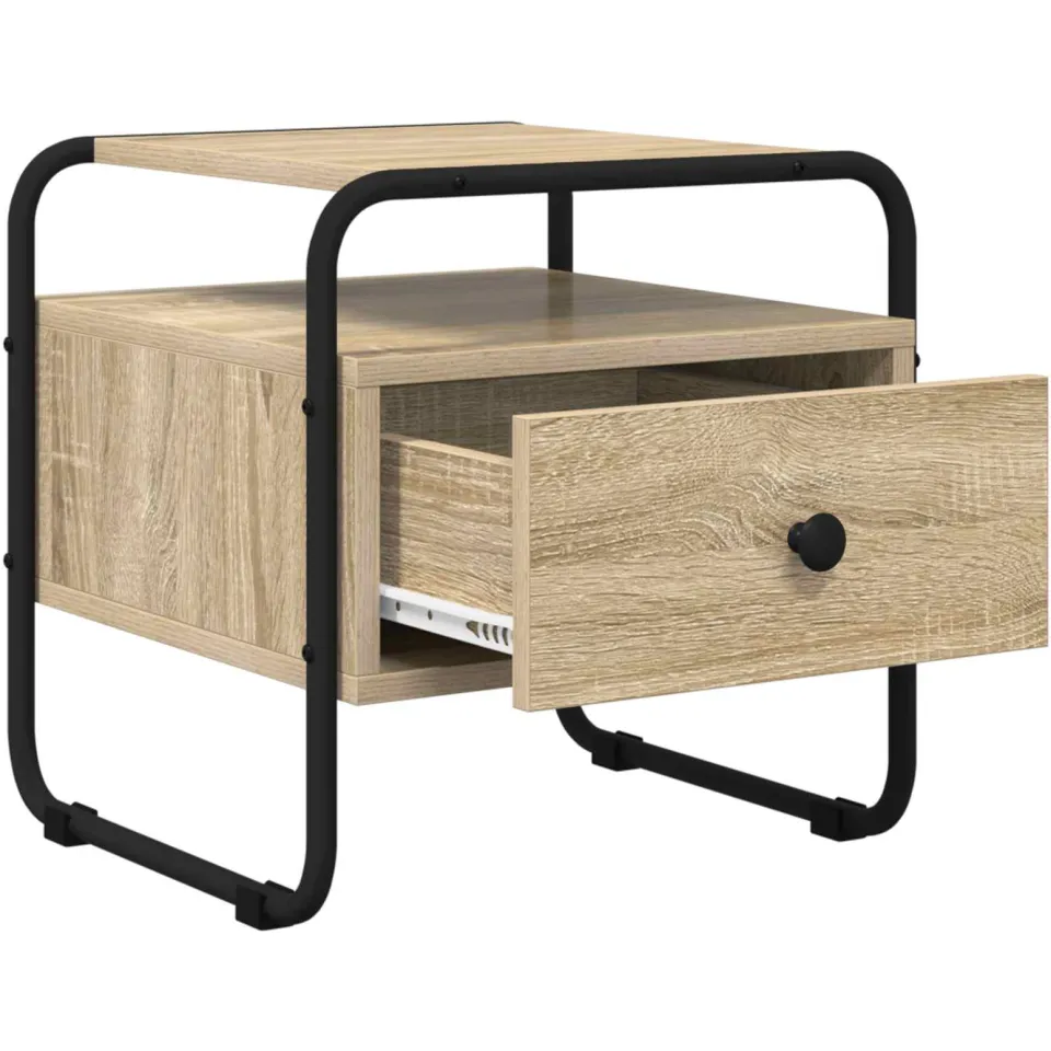 vidaXL Nachtkastje Sonoma Eiken 40 x 39.5 x 40 cm Bewerkt hout, foto 4