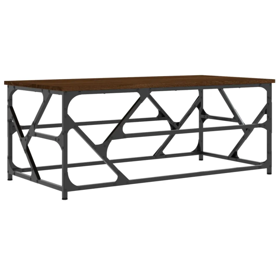 vidaXL Salontafel 100x50x40 cm bewerkt hout bruineiken, foto 3