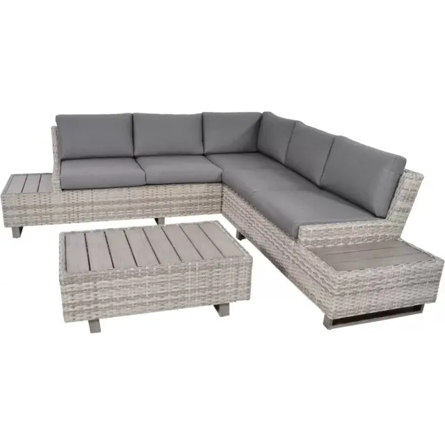 Lesliliving Outdoor Living - Loungehoekset Valencia Smoke Lichtgrijs