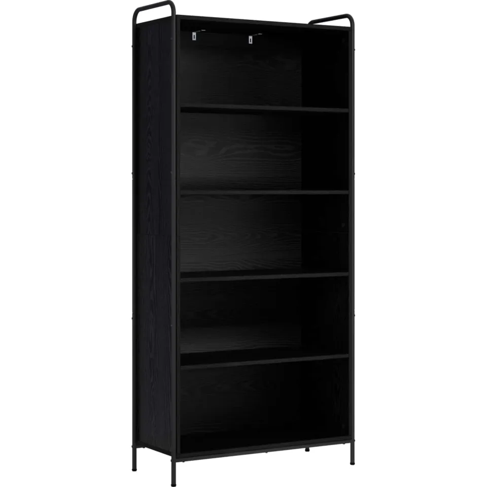 vidaXL Boekenkast 55,5 x 33 x 174 cm Bewerkt hout Zwart eiken
