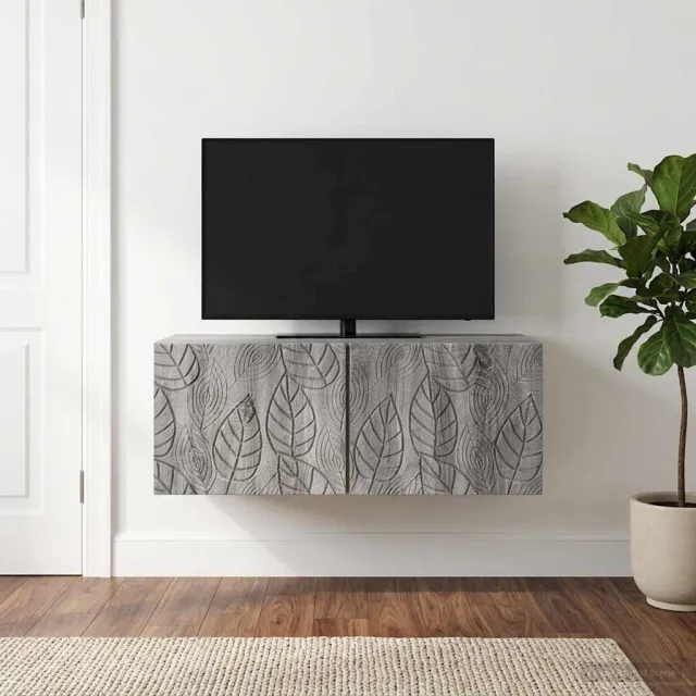 vidaXL Wandbeugel TV-kast 98 x 41 x 30 cm Grijs Sonoma Bewerkt hout