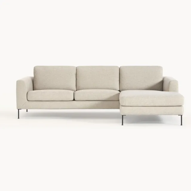 Westwing Collection Hoekbank Cucita (3-zits) Beige