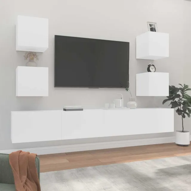 vidaXL 6-delige Tv-meubelset bewerkt hout wit, foto 2