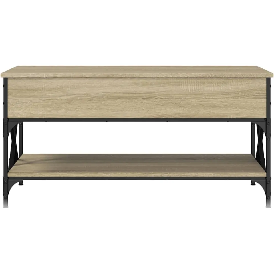 vidaXL Salontafel 100x50x50 cm bewerkt hout en metaal sonoma eiken, foto 4