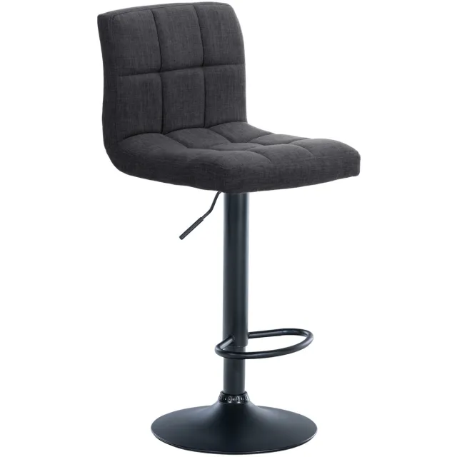 Luxe Comfort Barkruk - Verstelbaar - Stof - Donkergrijs donkergrijs zwart