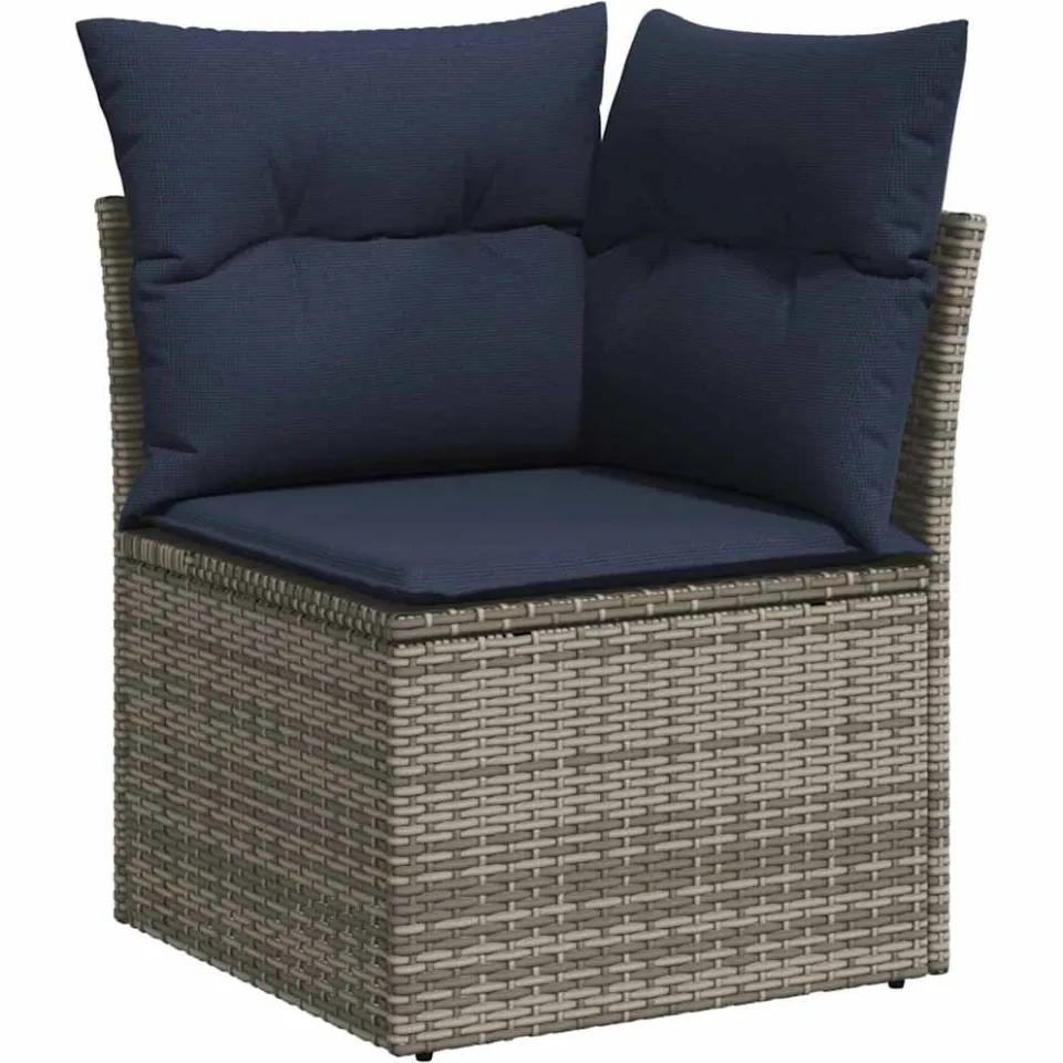 vidaXL Bankstel 6 pcs Grijs poly rattan, foto 4